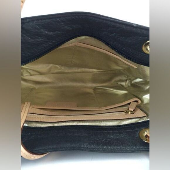 Michael Kors Black Leather Jet Set Tote Bag Shoulder Purse Classic Minimalist - Picture 11 of 12